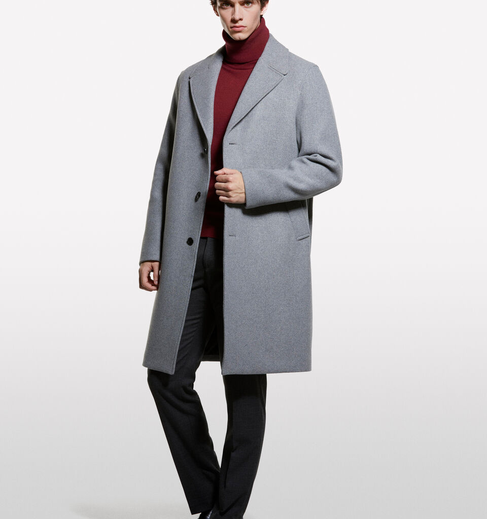 Light gray single-breasted coat - men's coats - Gray | Sisley image number 1